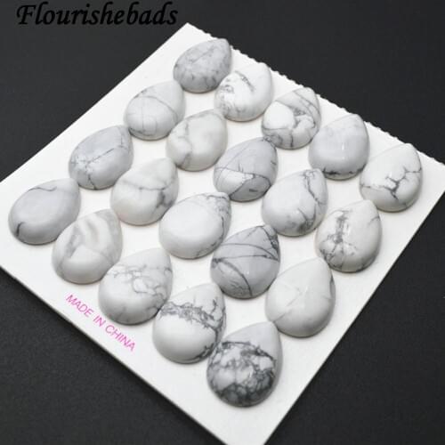 18x25mm Natural White Howlite Flat Oval Stone Cabochon Cabs 30pc Per Order