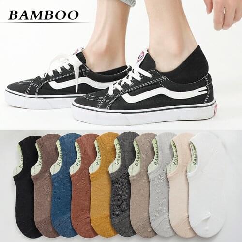 2021 New Japanese Bamboo Mens Invisible Socks 10 Pairs Summer Breathable Deodorant Silicone non-slip Mesh Ankle socks Thin