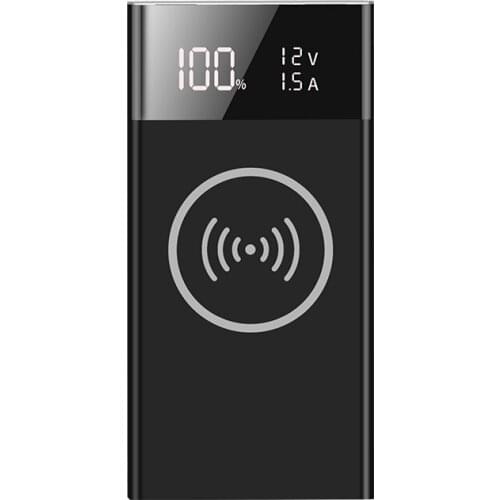 New Power Bank Box Wireless Charging 6X18650 Battery Pack DIY Smart Charge Fast Charger with Smart LED Display Black