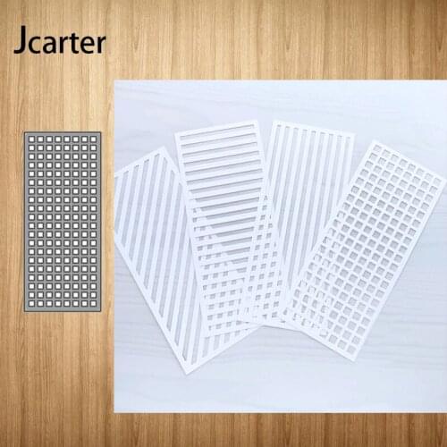 New Design Metal Cutting Dies Rectangle Grid Background Craft Stencil Scrapbooking Handmade Card Make Shape Album Decor Model