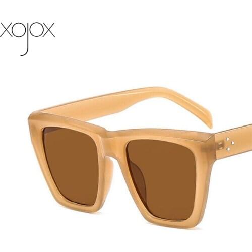 XojoX Vintage Square Sunglasses for Women Men Cat Eye Sun Glasses Fashion Goggles 2021 New Trend Eyeglasses