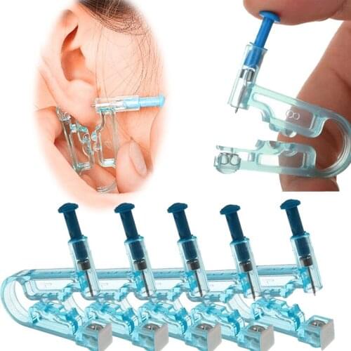 1-15Pcs Blue Ear Piercing Gun Kit Disposable Disinfect Safety Earring Piercer Machine Painless Nose Body Piercing Tool Wholesale
