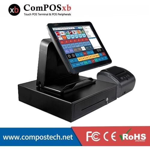 Low Price POS Machine All In One EPos Terminal 15 Inch Capacitive Touch Cashier Register Pc