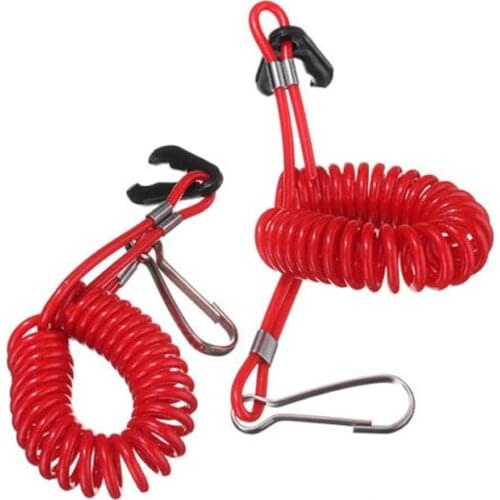 Red 1PCS Boat Outboard Engine Motor Lanyard Kill Stop Switch Safety Tether For