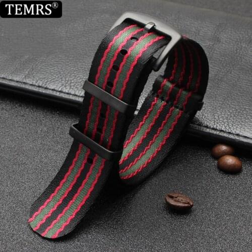 High Quality Watch Accessories Seatbelt Nylon Nato Strap 22mm 20mm Premium Sport Wristwatch Loop Band Belts Wearproof Watchbands