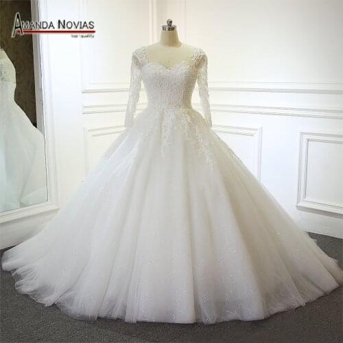 Luxury Full Beading Arabic Wedding Dresses Dubai Straps Wedding Dress