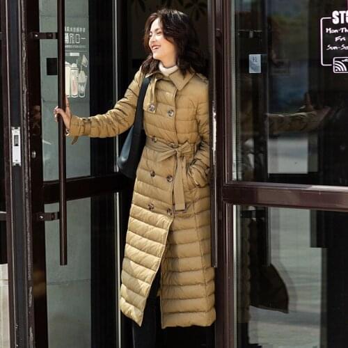 Luxury womens down coats light miegofce 2019 winter trench outwear casual warm top brands jackets plus size khaki long slim
