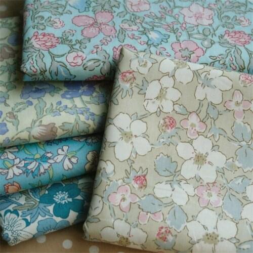 KDF16 Florals Twill Cotton Fabric,Girls' Summer Shirts,Dresses,Curtains, Cushions,Girls Bedding Clothes,DIY Fabric Materials
