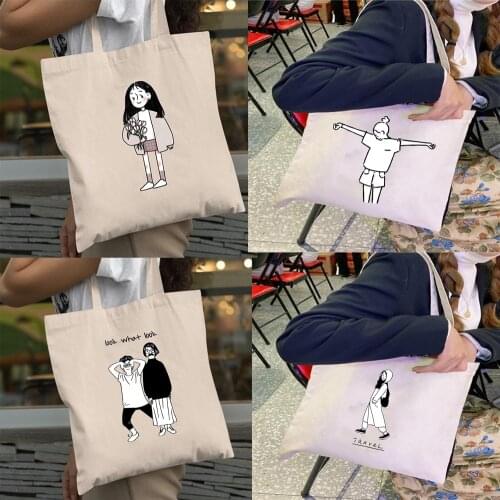 School Book Shoulder Bag Fashion Student Casual Zipper Funny Harajuku Shopping Bags Large Capacity Storage Travel Foldable Bags