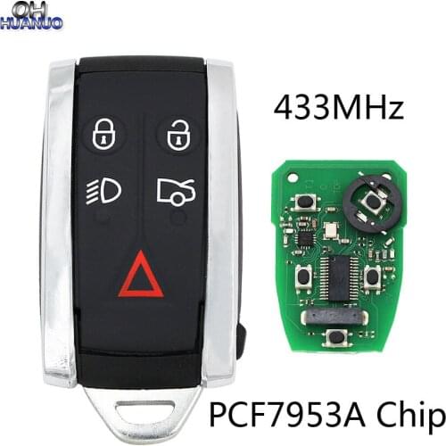Replacement New Smart Remote Car Key 5 Button 434MHz With 46 Chip Fit for JAGUAR XF XFR XK XKR 2009-2013 Smart Remote Key