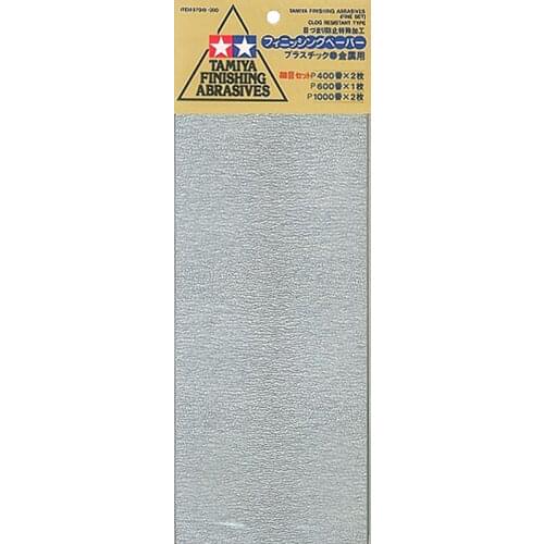 TAMIYA 87010 Finishing Abrasive Sand Paper Fine 5pcs P400x2 P600x1 P1000x2 NEW