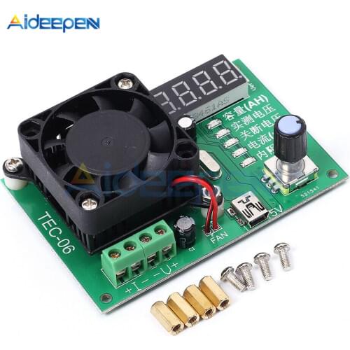 TEC-06 Battery Capacity Testing 16W Electronic Load Tester for Mobile Power Tester Max 500AH LED Display with Fan Cable Online