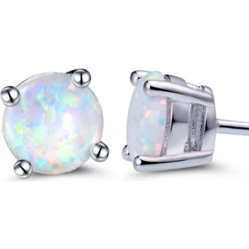 Unique White Round Delicate Female Earrings Bride Princess Wedding Engagement Birthday Party Jewelry Gifts