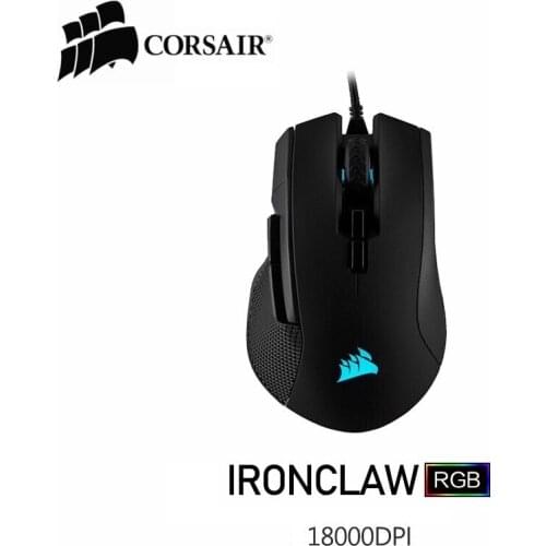 USCORSAIR IRONCLAW RGB FPS/MOBA 18000DPI Wired Gaming Mouse Contour Shape Designed for Users with Palms and Larger Palms