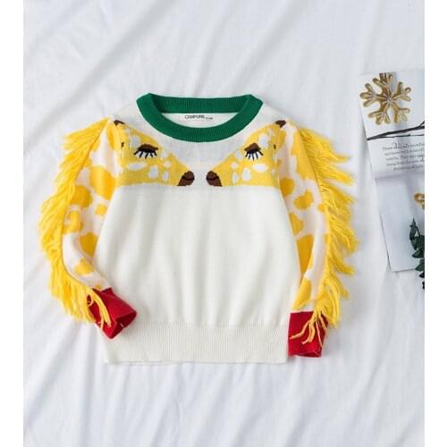 Baby Knitted Sweaters Giraffe Infant Girl Sweaters Cotton Baby Clothes Tassel Newborn Baby Boy Pullover Clothes Toddler Sweater