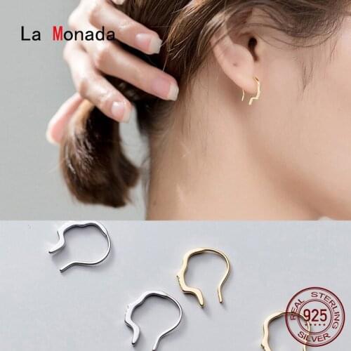 La Monada Luxury Face Design Woman Hoop Earrings Silver 925 Fine Jewelry 925 Sterling Silver Earrings For Women Hoops Gold Hook