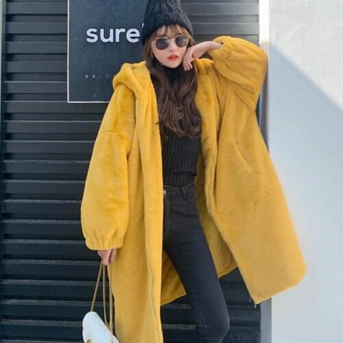 2021 New Winter Oversize Faux Fur Coat Women Parka Thick Warm Plush Coat Winter Jackets Long Fur Jacket Hooded Overcoat