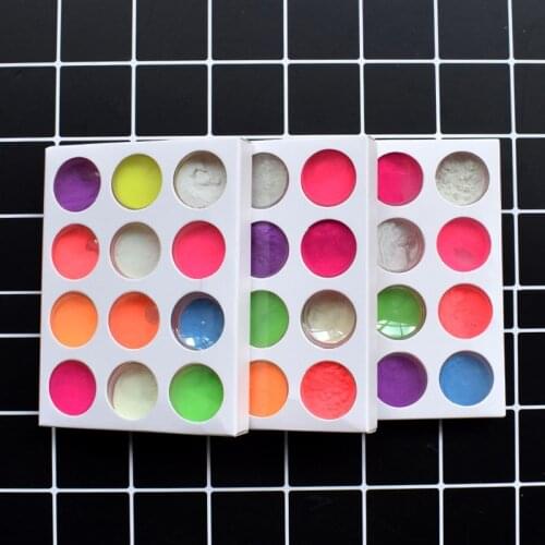 12 Colors Fluorescent Luminous Neon Glow in the Dark Powder Colorful Neon Fluorescent Powder Nail Glitter Luminous Fine Pigment