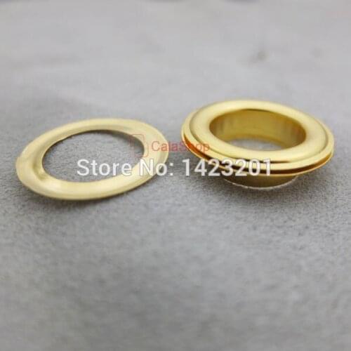 17.5mm 11/16" 200 pcs / Lot Grommet Eyelets Canvas Clothes Leather Self Backing Plier Gold F66C8