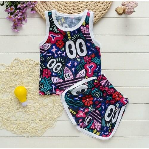2Pcs/set New Summer Baby Boys Clothes Suit Children Girls Cartoon vest Shorts Toddler Casual Clothing Set Kids Tracksuits2-7year