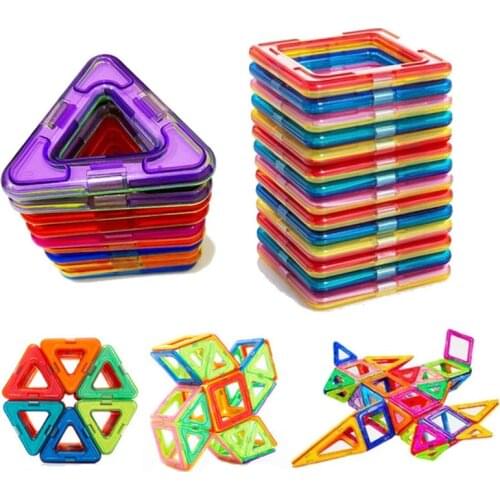 20-100PCS Magnetic Constructor Magnetic Building Blocks Triangle Square Bricks Accessories Educational Toys For Children Gifts