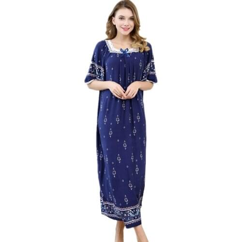 2020 Summer New Nightgown Night Dress Nighties For Women Sleeping Dress Cotton Nightgowns Women Plus Size Sleepwear