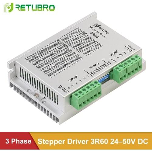 3 Phase Motor Driver 3R60 24-50V DC Supply 1.0-8.0A Neme 23 Stepper Motor Driver open loop
