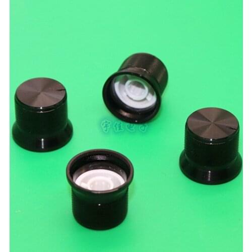 5 Piece 20 * 17mm black grid hat edge aluminum alloy knob power amplifier audio potentiometer encoder flower shaft 6mm
