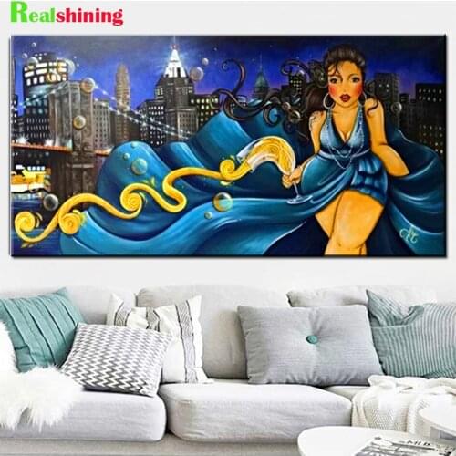 5d diy diamond mosaic Fat Lady Night diamond painting cross stitch kits 3d embroidery full rhinestone decoration Woman N2216