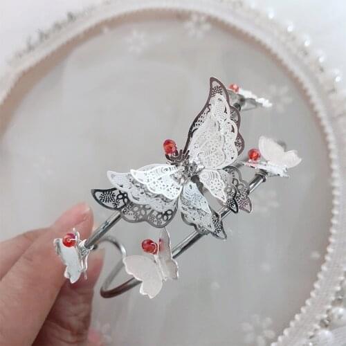 Anime Tian Guan Ci Fu Xie Lian Hua Cheng Silver Butterfly Bracelet Earrings Wristband Hand Chain Fashion Birthday Gifts