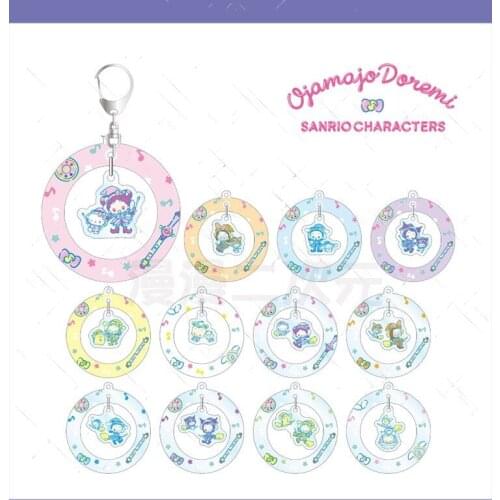 Anime Magical DoReMi Harukaze Doremi Fujiwara Hazuki Acrylic Keychain School Bag Charm Pendant Keyring Cartoon Decor Round shape