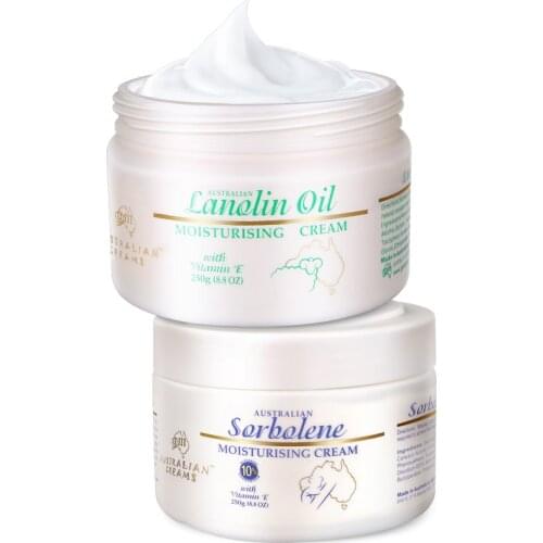 Australia GM Skincare Sets Sorbolene+Lanolin Moisturizing Nourishing Body Cream for Eczema Psoriasis Sensitive Skin Irritation