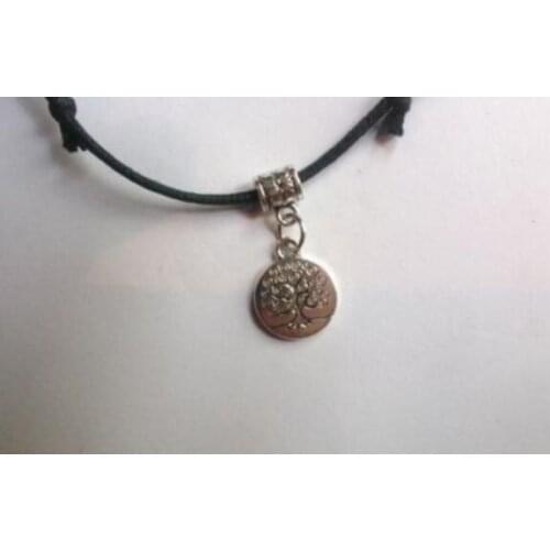 Tree of Life Black Waxed Cord Charm Bracelet Good Luck Bracelet For Women Crafts Handmade Fashion Jewelry Accessories Hot K05