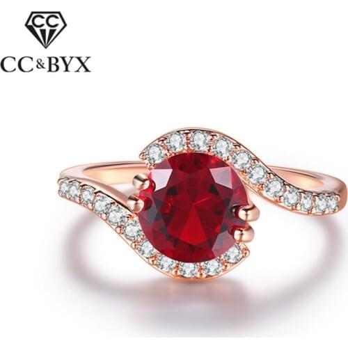 CC Bridal Wedding Rings For Women Vintage Jewelry Cubic Zirconia Red/White Stone Engagement Ring Anillos Drop Shipping CC1562
