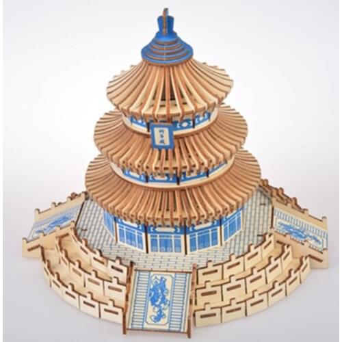 DIY Model toys 3D Wooden Puzzle-Chinese architectural model Temple of Heaven Wooden Kits Puzzle Game Assembling Toys Gift P35