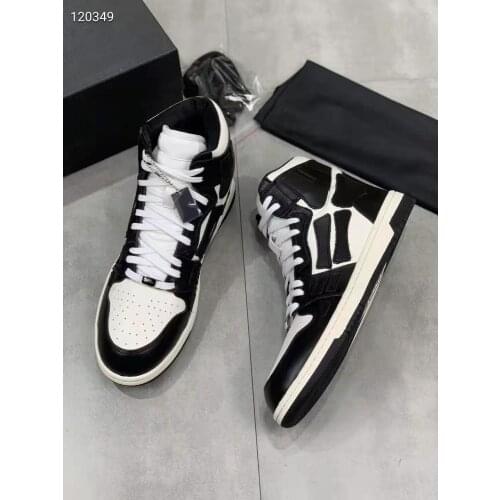 Mens Shoes Black White Skel Top Hi Sneakers Genuine Leather Skel Top Trainers