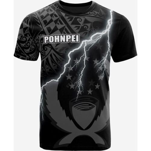 Pohnpei T-Shirt Pohnpei Flag Lighting Thunder 3D Printed t-shirt Harajuku T shirts Men For Women Short Sleeve 01