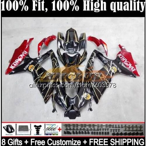 Injection For SUZUKI GSXR 750 600 CC GSXR-600 K8 08 6CL.18 GSXR750 GSXR600 08 09 10 GSXR-750 2008 2009 2010 Fairing BACARDI bats