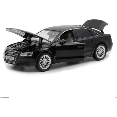 1:32 Scale Diecast Metal Toy New Audi A8 Model Sound Light Car Doors Openable Educational Collection Gift Free Shipping