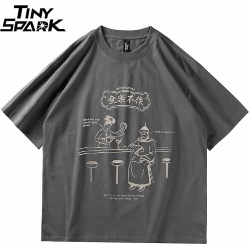 Men Hip Hop T Shirt Streetwear Harajuku Ancient Chinese Kanji Print T-Shirt 2021 Summer Short Sleeve Tshirt Cotton Casual Shirt
