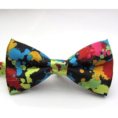 Men Ink Printed Colorful Fashion Bowtie Cravat Printing Adjustable Butterfly Bow ties Gravata Pattern Bowknot