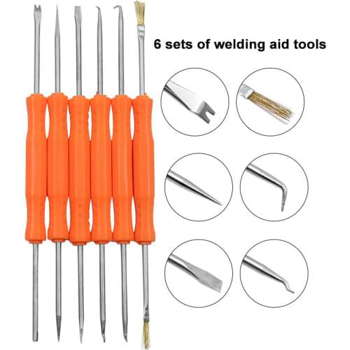6pcs Desoldering Aid Tool Kit Soldering Aid Assist Tools PCB Cleaning Kit Repair Tool Electronic Heat Assist Set