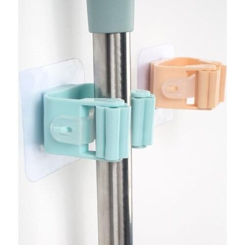 3PCS High Quality Wall Mounted Mop Organizer Holder Brush Broom Hanger Home Storage Rack Bathroom Suction Hanging Pipe Hooks