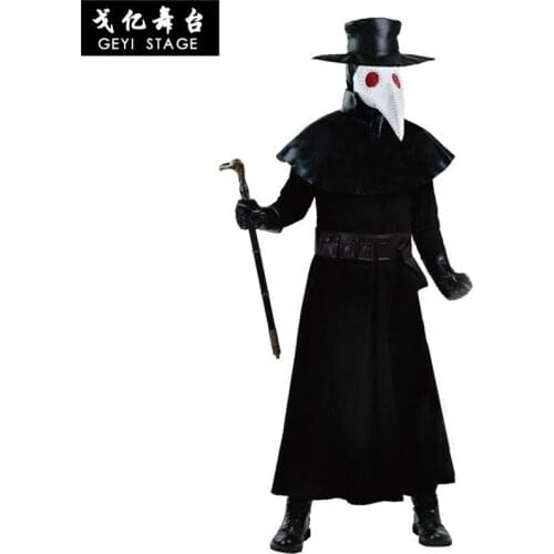 New Anime Assassins Creed Beak evil doctor Uniform halloween Cosplay Costume for Adult Hooded Mens clothing Carnival For adult
