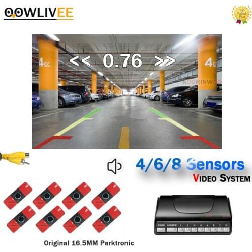 OOWLIVEE Parktronic Car Parking Sensor Original 13mm Probe Alarm Step Buzzer Parking System Video Support Car Camera And Monitor