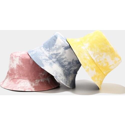 Trendy Bucket Hat Foldable Fisherman Hat Tie-Dye Fashion Unisex Panama Double-Sided Wearing Travel Hip-Hop Sun Hat for Women Men