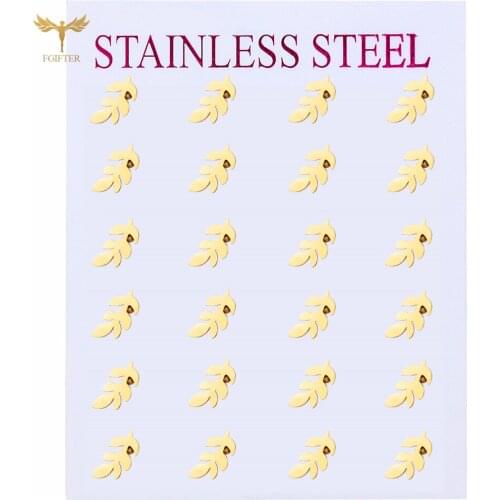 European Style Gold Stud Earrings For Women Simple Olive Branch Leaf Earring Sweet Cute Student Jewelry Stainless Steel Accessor
