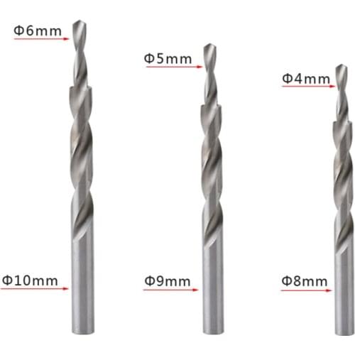 4-8/5-9/6-10mm Twist Step Drill Bit For Woodworking Manual Pocket Hole Drill Bits Tool Accessories