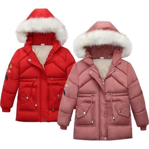 Keep Warm Girls Jacket Autumn Winter Hooded Fashion Comfortable Christmas Coat Zipper Casual Outerwear Kids Clothes 4 5 6 Years