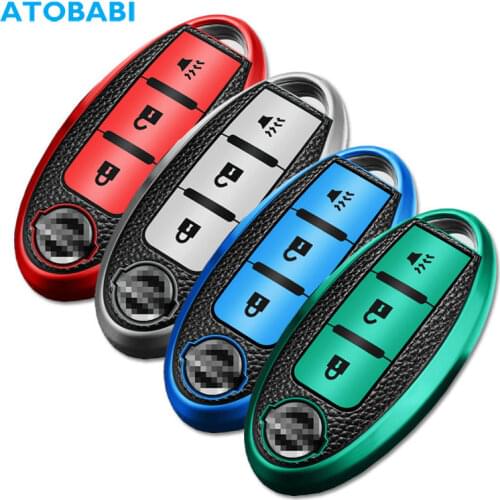 TPU Leather Car Key Cover For Nissan Sentra Altima SL FWD Kicks SR Patrol Murano Pathfinder Armada Versa Infiniti Remote Case
